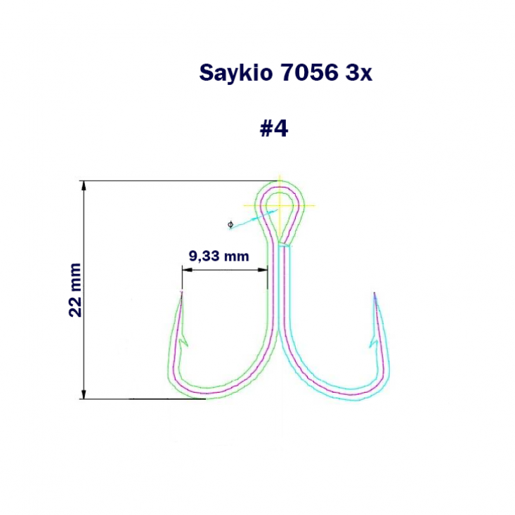 Крючки Saikyo тройн.7056 TN 3X №  4 (25шт)
