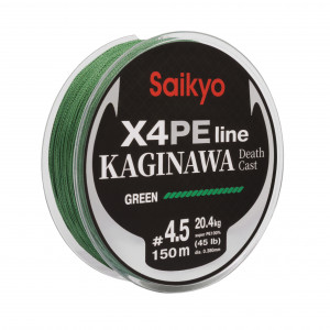 Шнур Saikyo KAGINAWA X4PE 150m, зеленый #4.5 (0,38mm), 20,4kg Шнур Saikyo KAGINAWA X4PE 150m, зеленый #4.5 (0,38mm), 20,4kg