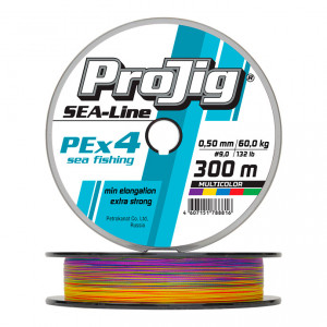 Шнур плетеный ProJig SEA-Line 300 м, разноцветный ..
