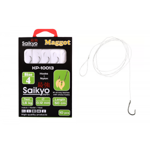 Крючки с поводками Saikyo KP-10013 Maggot